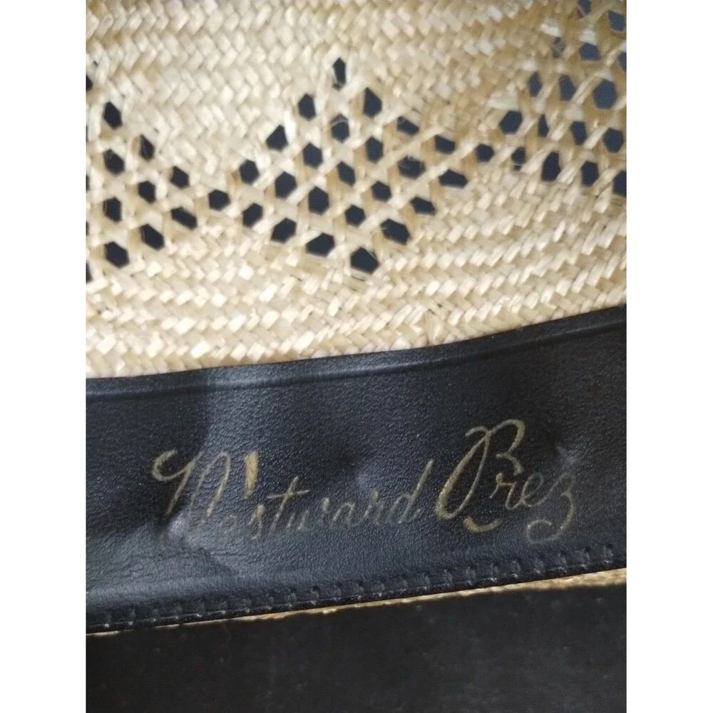 Vintage Eddy Bros Ranchman Straw Cowboy Hat Western Hat Made in USA Size 7 1/8